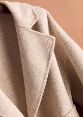 Handmade Lapel Tie Waist Fine Woolen Coats Notched Woolen Coats