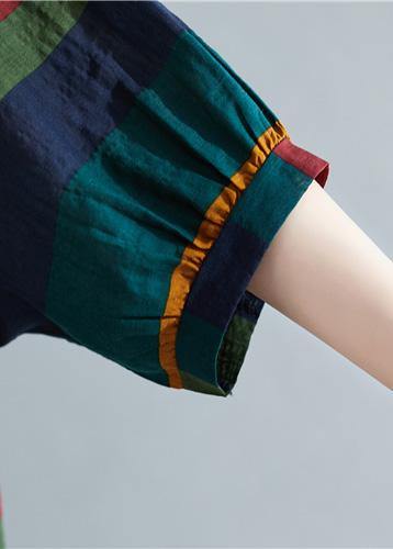 Handmade O Neck Batwing Sleeve Linen Spring Clothes for Rainbow Shirts