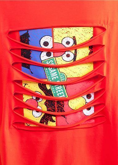 Handmade Orange Cotton Clothes for Prints O Neck Short Summer Shirt