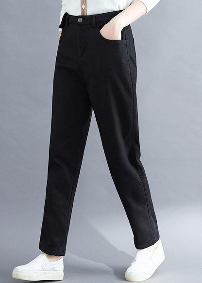 Handmade Spring Wild Trousers Oversize Black Gifts Pockets Pants