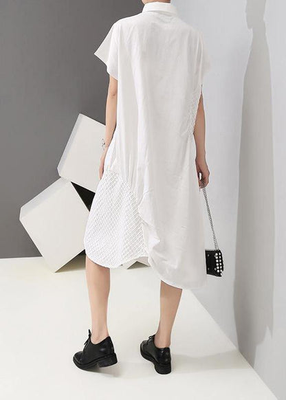 Handmade Fine Patchwork Irregular Short Sleeve Summer Dress