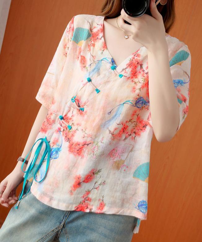 Handmade V Neck Half Sleeve Summer Tops Shirts