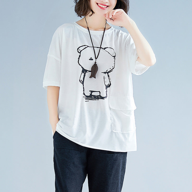 Handmade White Cotton Clothes for Ideas Batwing Sleeve O Neck Midi Tops