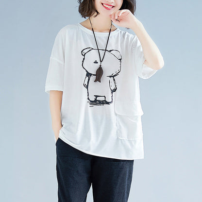Handmade White Cotton Clothes for Ideas Batwing Sleeve O Neck Midi Tops