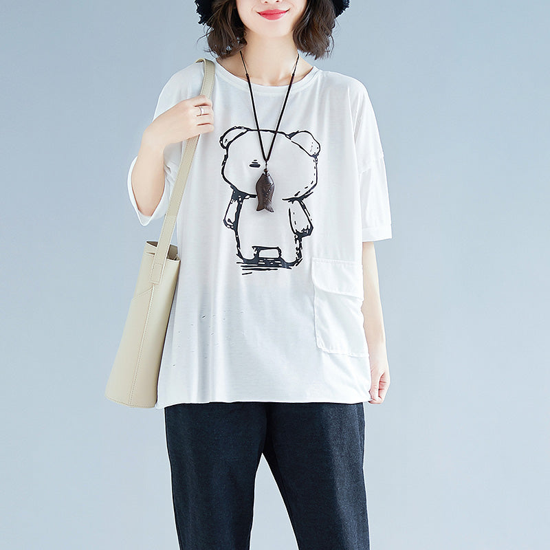 Handmade White Cotton Clothes for Ideas Batwing Sleeve O Neck Midi Tops