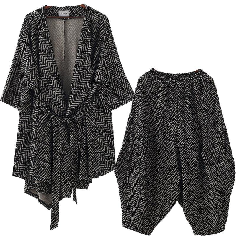 High-end Yarn-dyed Stripe Irregular Suit British Atmosphere Multi-wear Two-piece