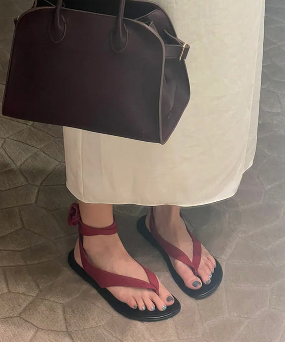 Holiday Style White Faux Leather Splicing Thong Sandals