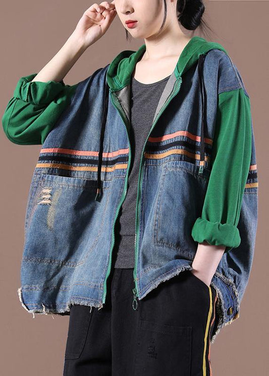 Hooded Spring Maxi Coat Green Clothing Jackets