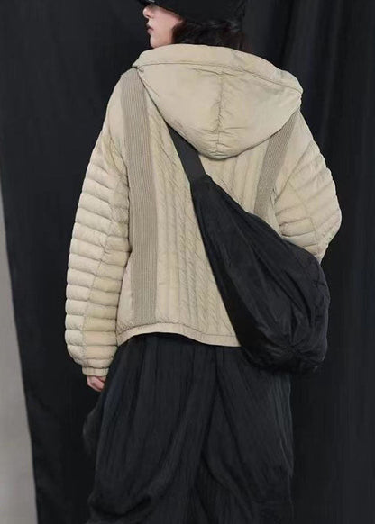 Hot Black Hooded Pockets Warm Winter Duck Down Coat