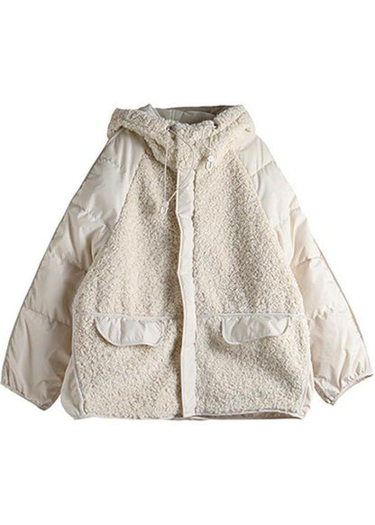 Italian Chocolate Hooded Patchwork Faux Fur Winter Outwear