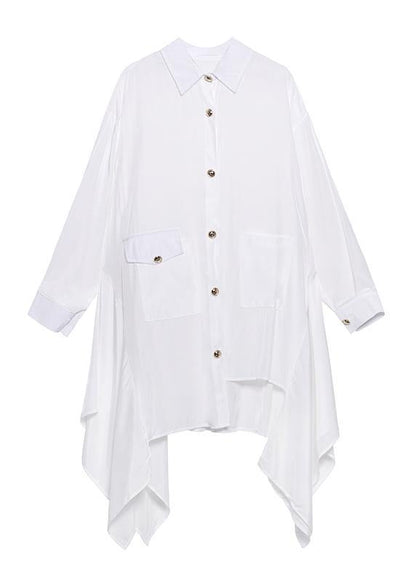 Italian Lapel Asymmetric Spring Blouse Neckline Black Top