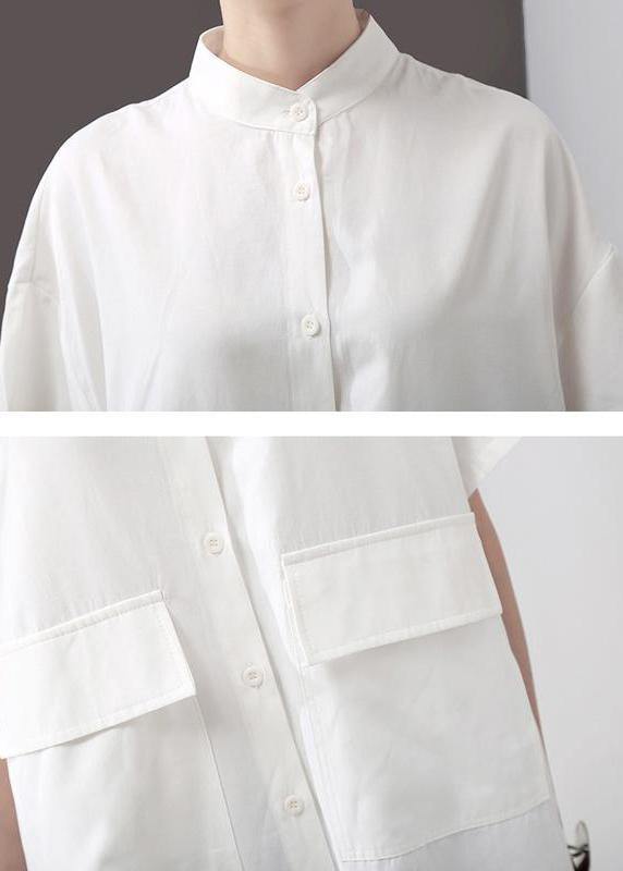 Italian Patchwork Lace White Short Sleeve Blouse