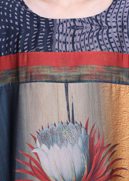 Italian Print Chiffon Asymmetrical Design Wide Leg Two Pieces Set