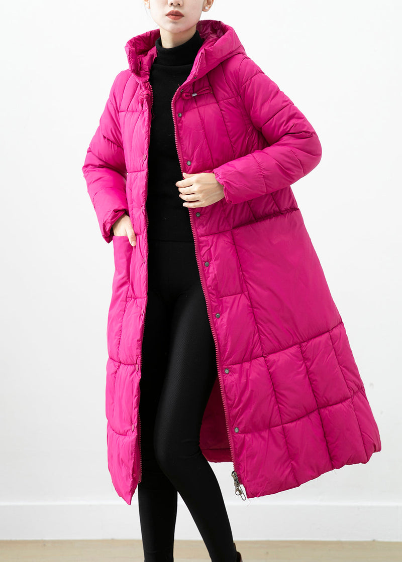 Italian Rose Hooded Pockets Fine Cotton Filled Jacket Winter