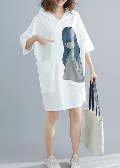 Italian White Appliques Cotton Summer Dresses