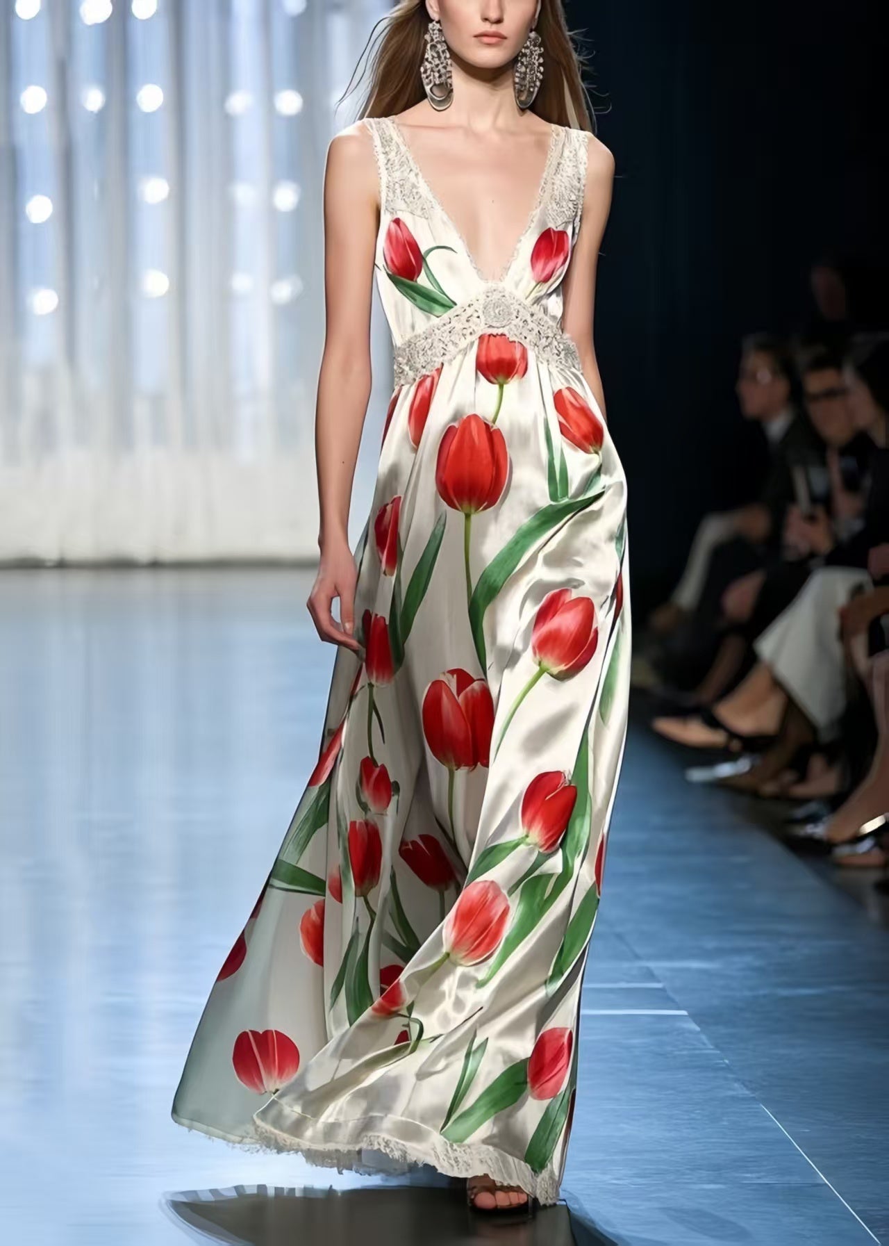 Italian White Print Draping Silk Vestidos Dresses Summer