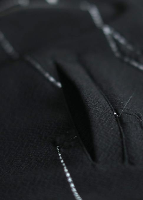 Italian Black Fine Outwear Design Hooded Zippered Coat