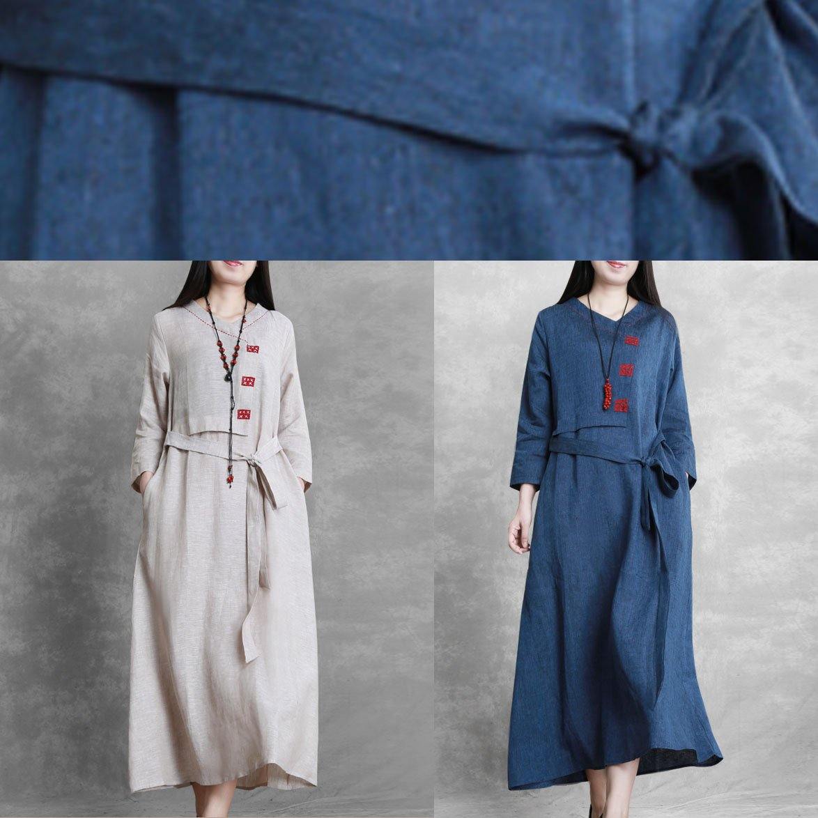 Italian Blue Fine Box Coat Fabrics O Neck Tie Waist Jackets