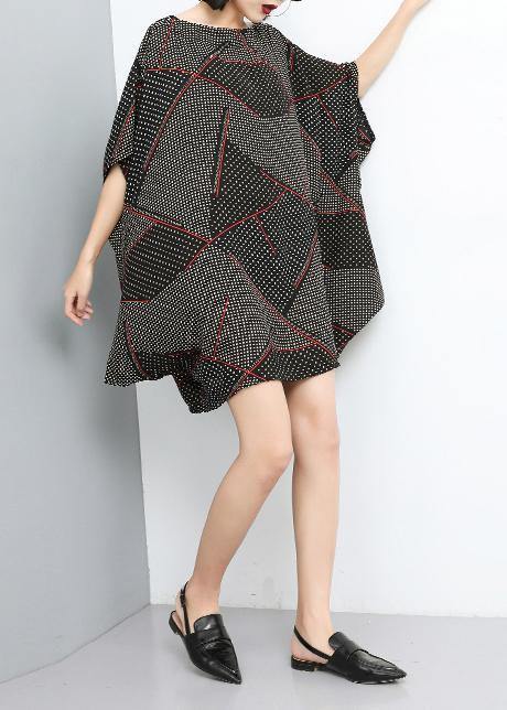 Italian Chiffon Patchwork Color Dresses Pakistani Print Pullover Slash Neck Dress