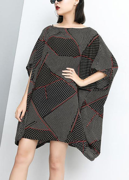 Italian Chiffon Patchwork Color Dresses Pakistani Print Pullover Slash Neck Dress