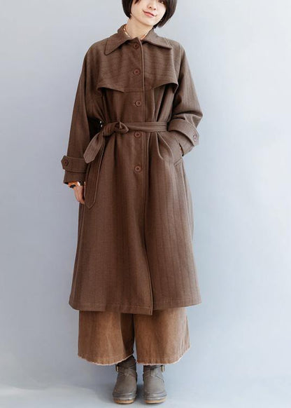 Italian Chocolate Long Coats Shirts Lapel Collar Tie Waist Coats