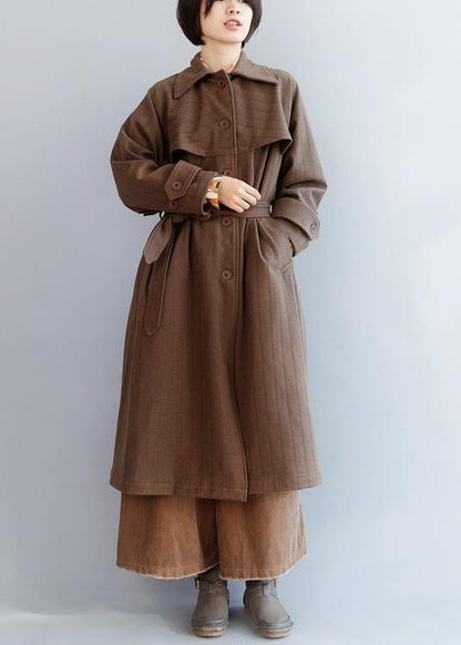 Italian Chocolate Long Coats Shirts Lapel Collar Tie Waist Coats