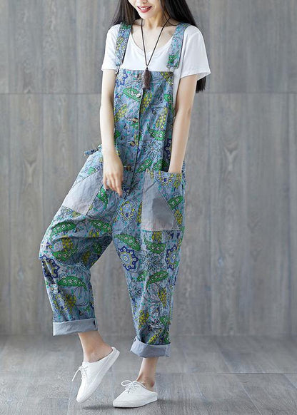 Italian Cotton Trousers Summer Bleached Cotton Overalls