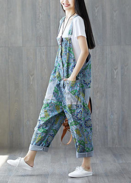Italian Cotton Trousers Summer Bleached Cotton Overalls