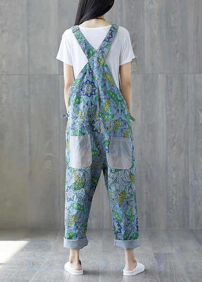 Italian Cotton Trousers Summer Bleached Cotton Overalls