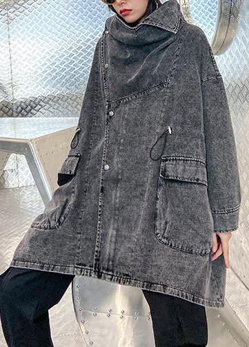 Italian Drawstring Clothes for Denim Black Gray Coats