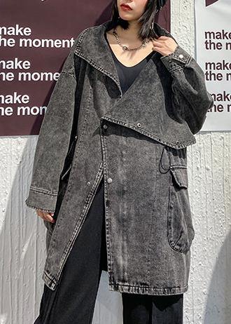 Italian Drawstring Clothes for Denim Black Gray Coats