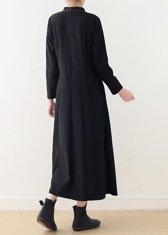 Italian Drawstring Cotton Quilting Clothes Shirts Black Plaid a Line Dresses False Two Pieces