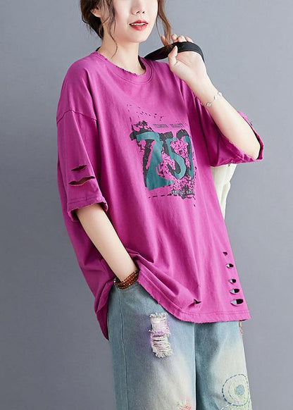 Italian Green O Neck Cotton Clothes for Hole Art Summer Top