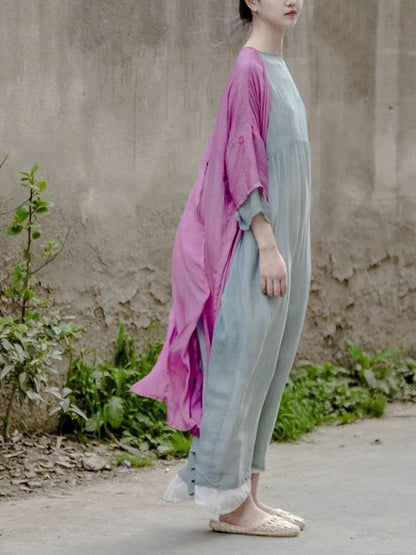 Italian Green Quilting Dresses O Neck Large Hem Traveling Dresses