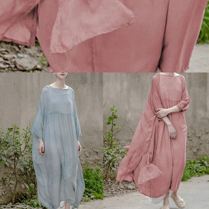 Italian Green Quilting Dresses O Neck Large Hem Traveling Dresses