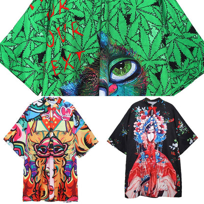 Italian Lapel Half Sleeve Cotton Clothes Runway Green Print Dress Summer