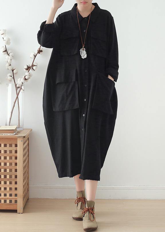 Italian Lapel Pockets Clothes for Black Knee Coats Fall