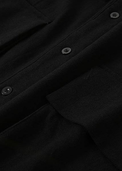 Italian Lapel Pockets Clothes for Black Knee Coats Fall