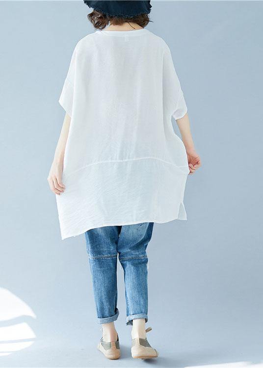 Italian O Neck Asymmetric Linen Summer Dresses Photography White Dresses