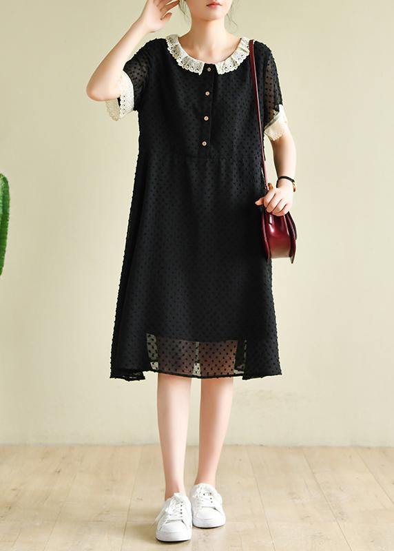 Italian O Neck Baggy Dresses Inspiration Black Dresses