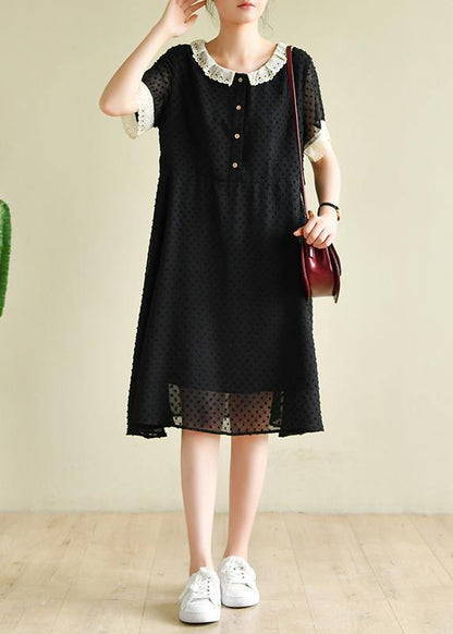 Italian O Neck Baggy Dresses Inspiration Black Dresses