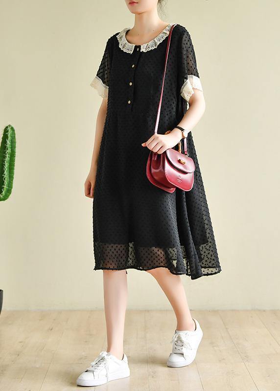 Italian O Neck Baggy Dresses Inspiration Black Dresses