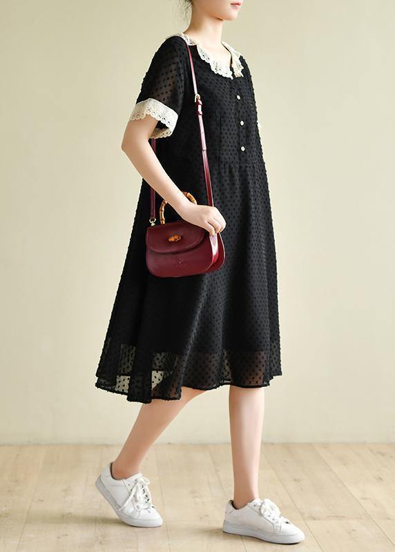 Italian O Neck Baggy Dresses Inspiration Black Dresses