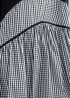 Italian Plaid Cotton Linen Clothes O Neck Patchwork Loose Summer Dress