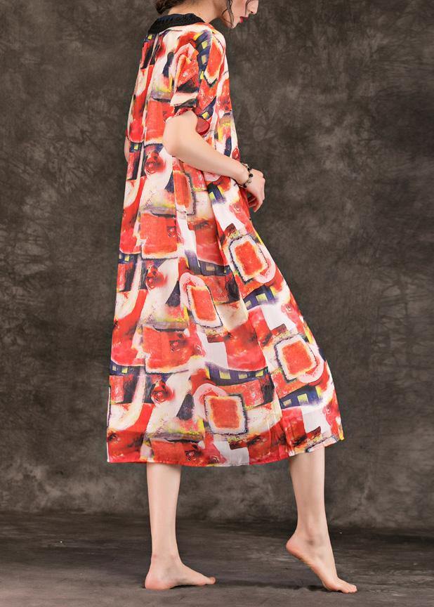 Italian V Neck Pockets Dress Multicolor Dress Summer