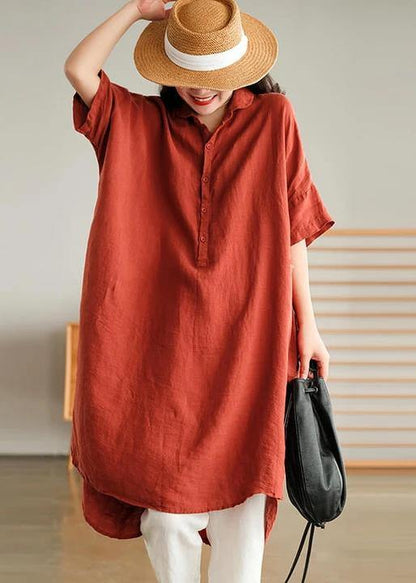 Jade Dark Green-snowflake Linen Linen Shirt Dress