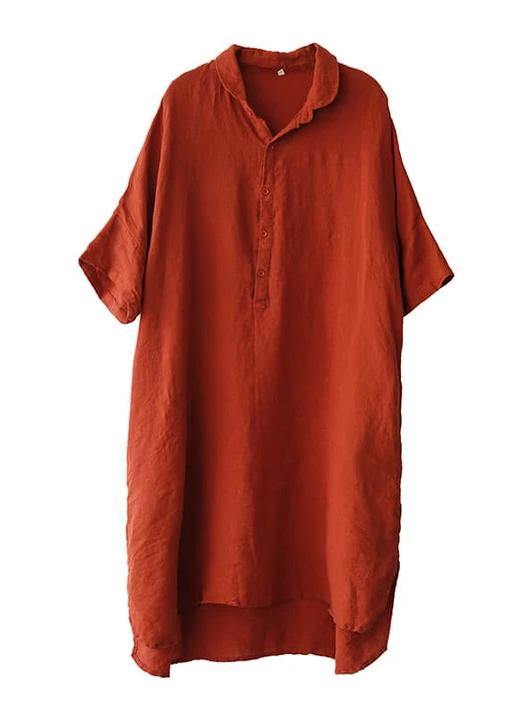 Jade White-snowflake Linen Linen Shirt Dress