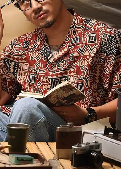 Japanese Cuban Collar Shirt for in Hawaii Summer