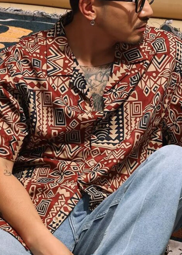 Japanese Cuban Collar Shirt for in Hawaii Summer
