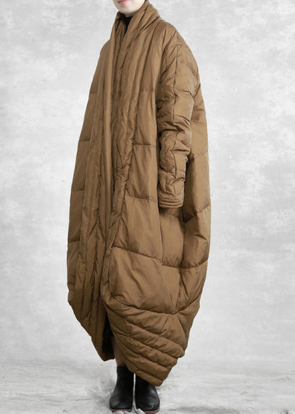 Khaki Warm Duck Down Down Jacket Oversized Winter
